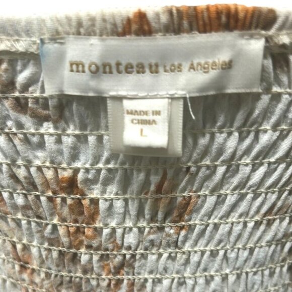 Monteau Los Angeles Women's Floral Boho Maxi Dress Cream L - Picture 8 of 16